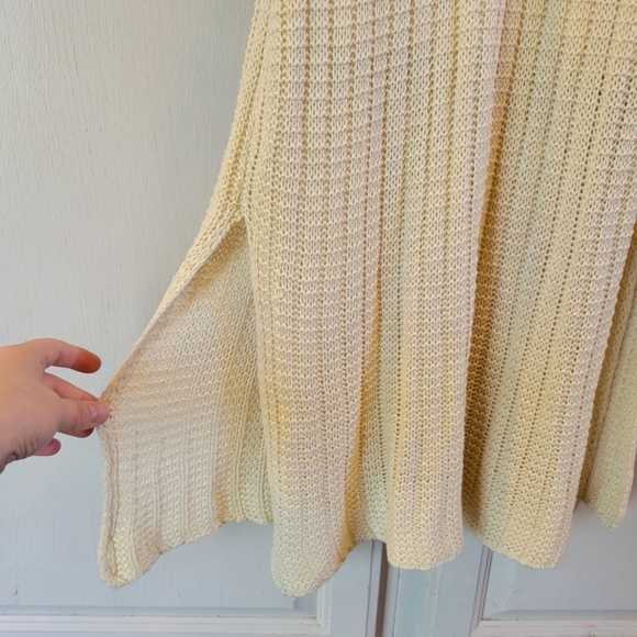 Revolve Line & Dot Cream Crochet Knit Sleeveless Midi Dress - Picture 8 of 11